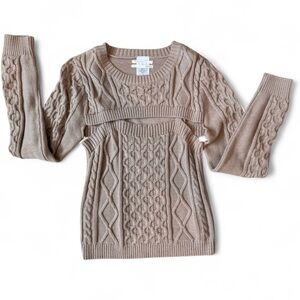Anthropologie Taupe Cable Knit Tank & Shrug